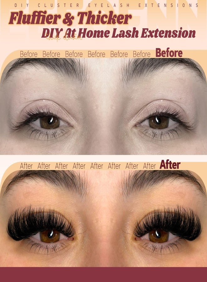 Eefofnn Fluffy Lash Clusters Kit Dramatic 270D Cluster Eyelash Extensions Kit 14-24mm Long Eyelash Clusters Kit Thick Volume Individual Lashes Bond and Seal Remover Tweezers Mega Lash Extension Kit by Eefofnn - Image 4